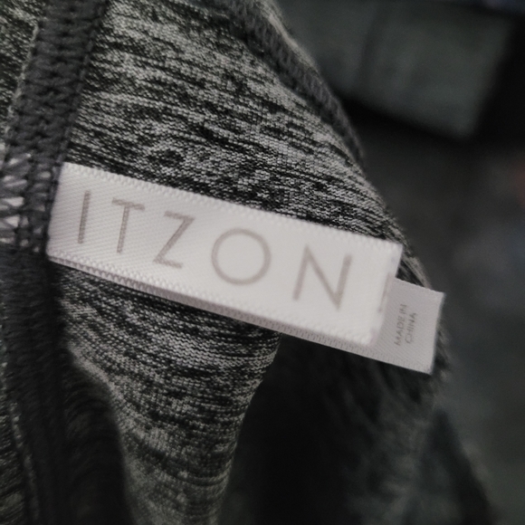 ITZON | mesh/ neon panel crop athletic workout leggings - Picture 5 of 6